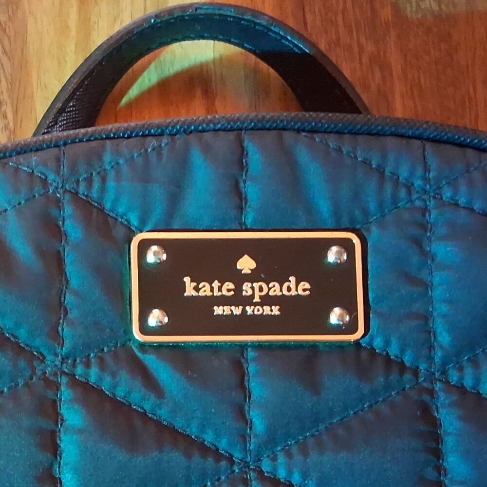 Kate Spade Tilly Quilted Black Backpack – Gold Hardware & Accents, Large Nylon - Picture 2 of 5